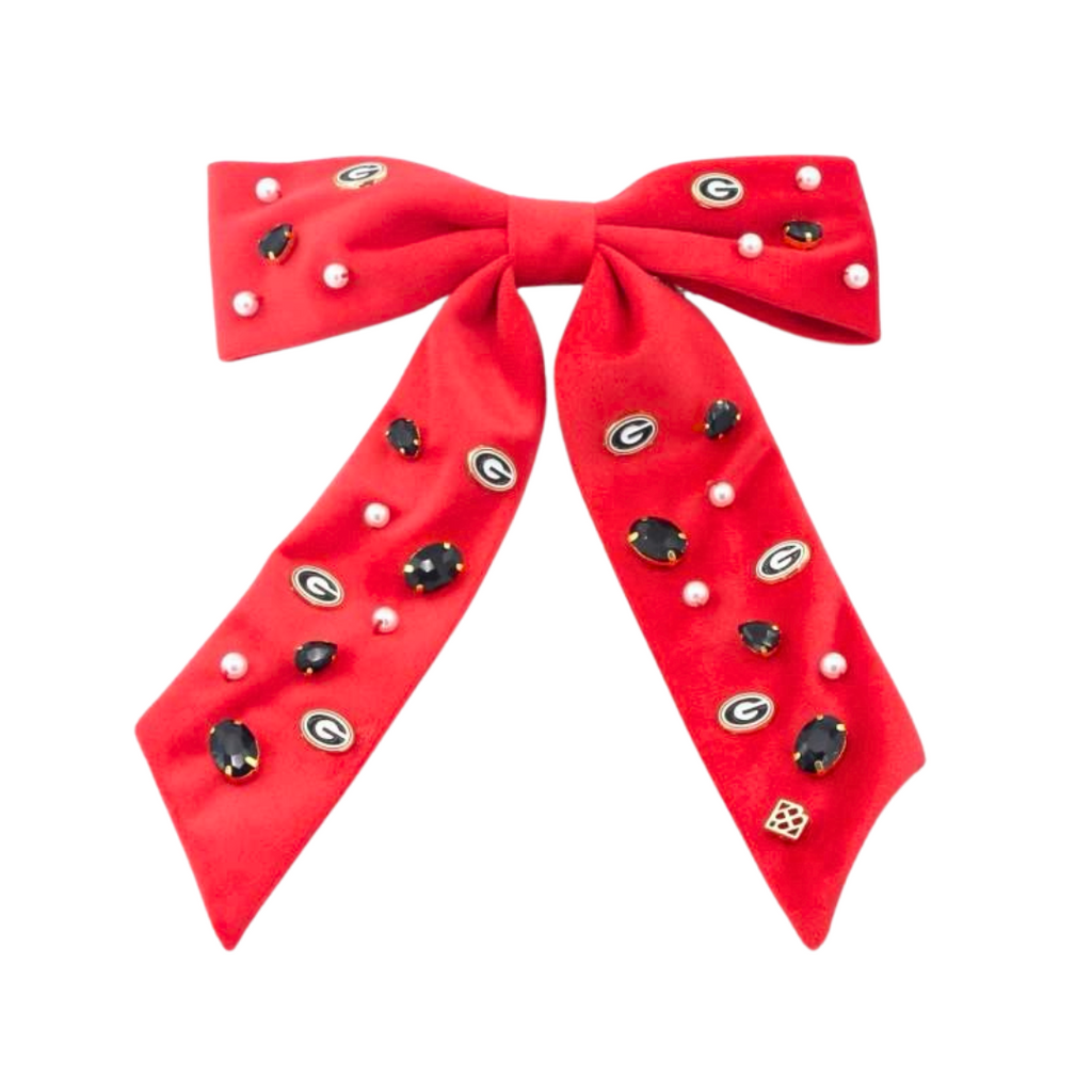 NEW BRIANNA CANNON georgia barrette bow in black Georgia Bow Barrette – Whistle Britches main image 3