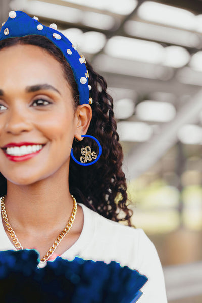 Kentucky Blue Pavé Hoop Earrings