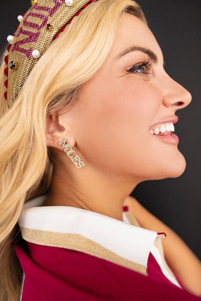 Florida State NOLES Pavé Rhinestone Stud Earrings