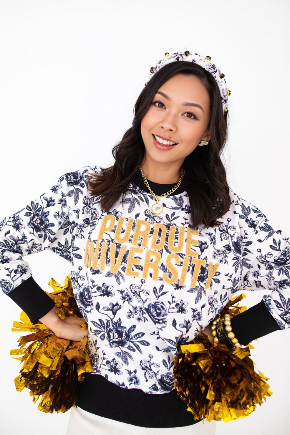 Purdue Floral Toile Sweatshirt