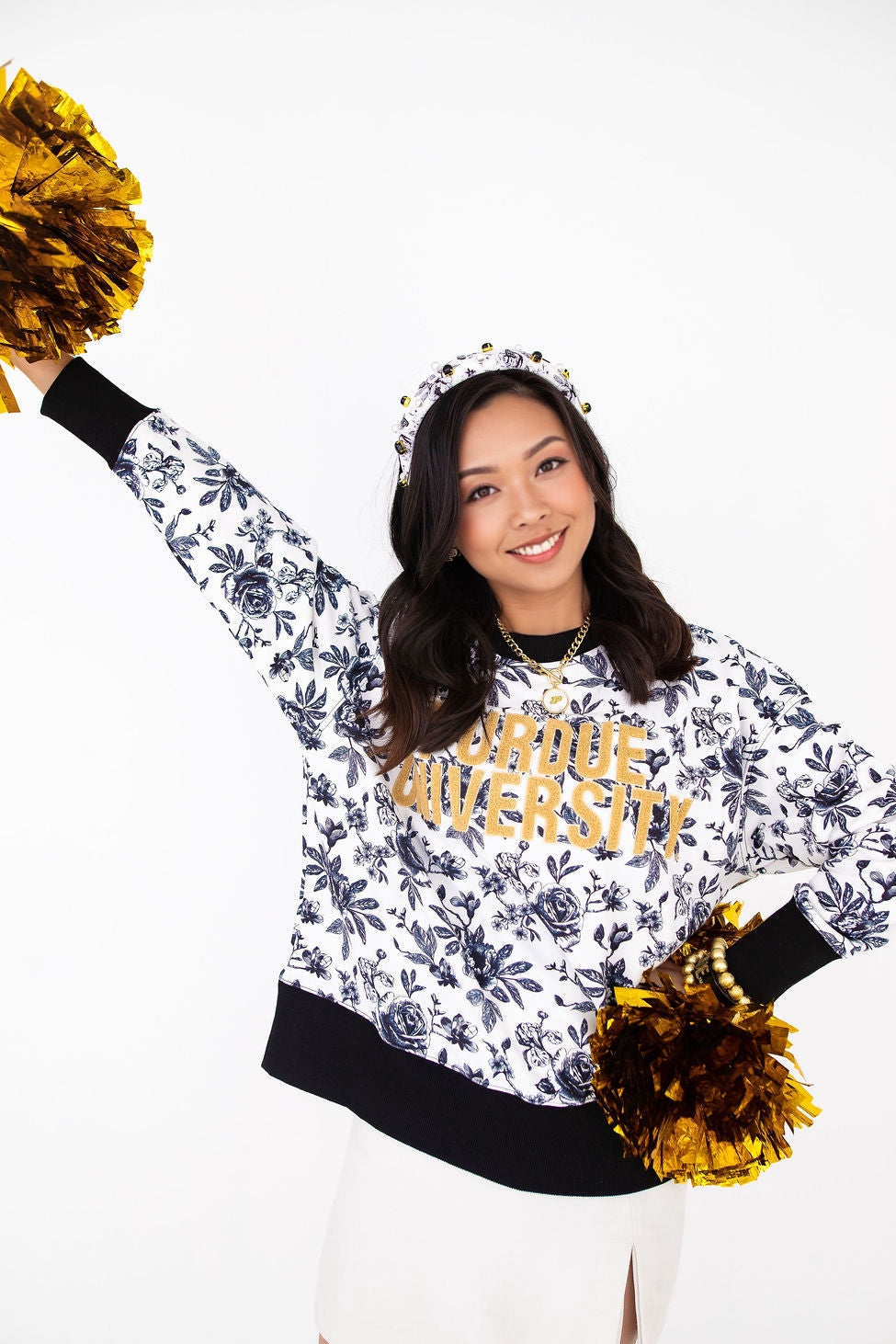 Purdue Floral Toile Sweatshirt