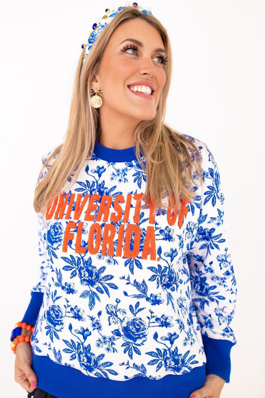 Florida Floral Toile Logo Headband