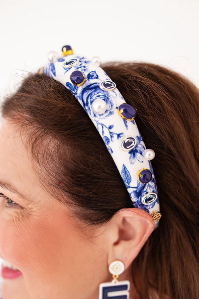 Penn State Floral Toile Logo Headband