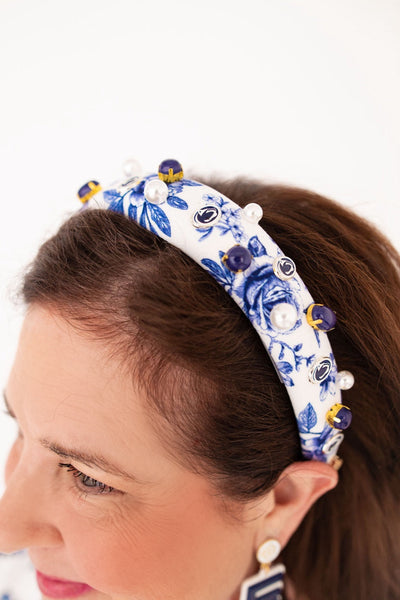 Penn State Floral Toile Logo Headband