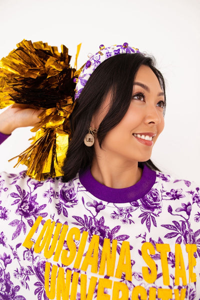 LSU Floral Toile Logo Headband