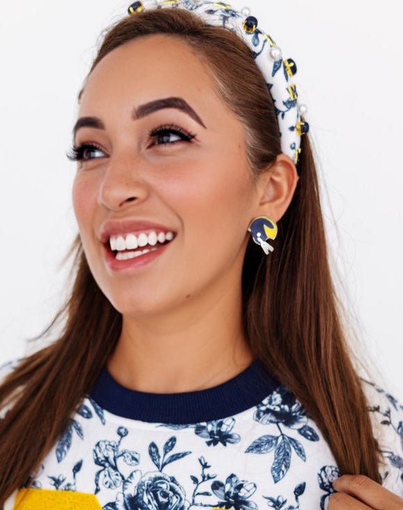 College Vault Michigan Stud Earrings