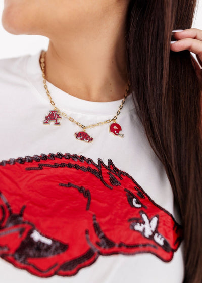 College Vault Arkansas Charm Necklace