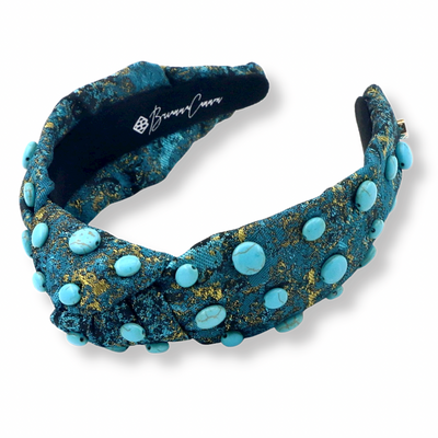 Turquoise & Gold Headband with Turquoise Stones