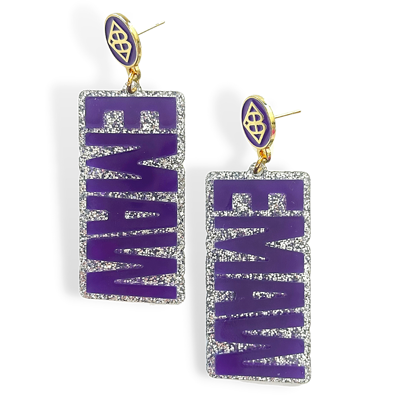 Purple Kansas State EMAW Earrings