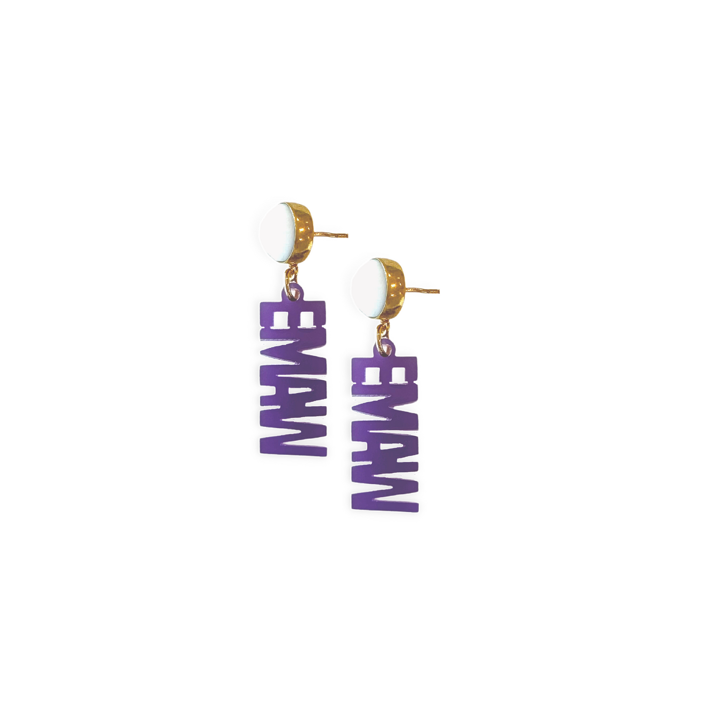 Mini Purple EMAW Earrings