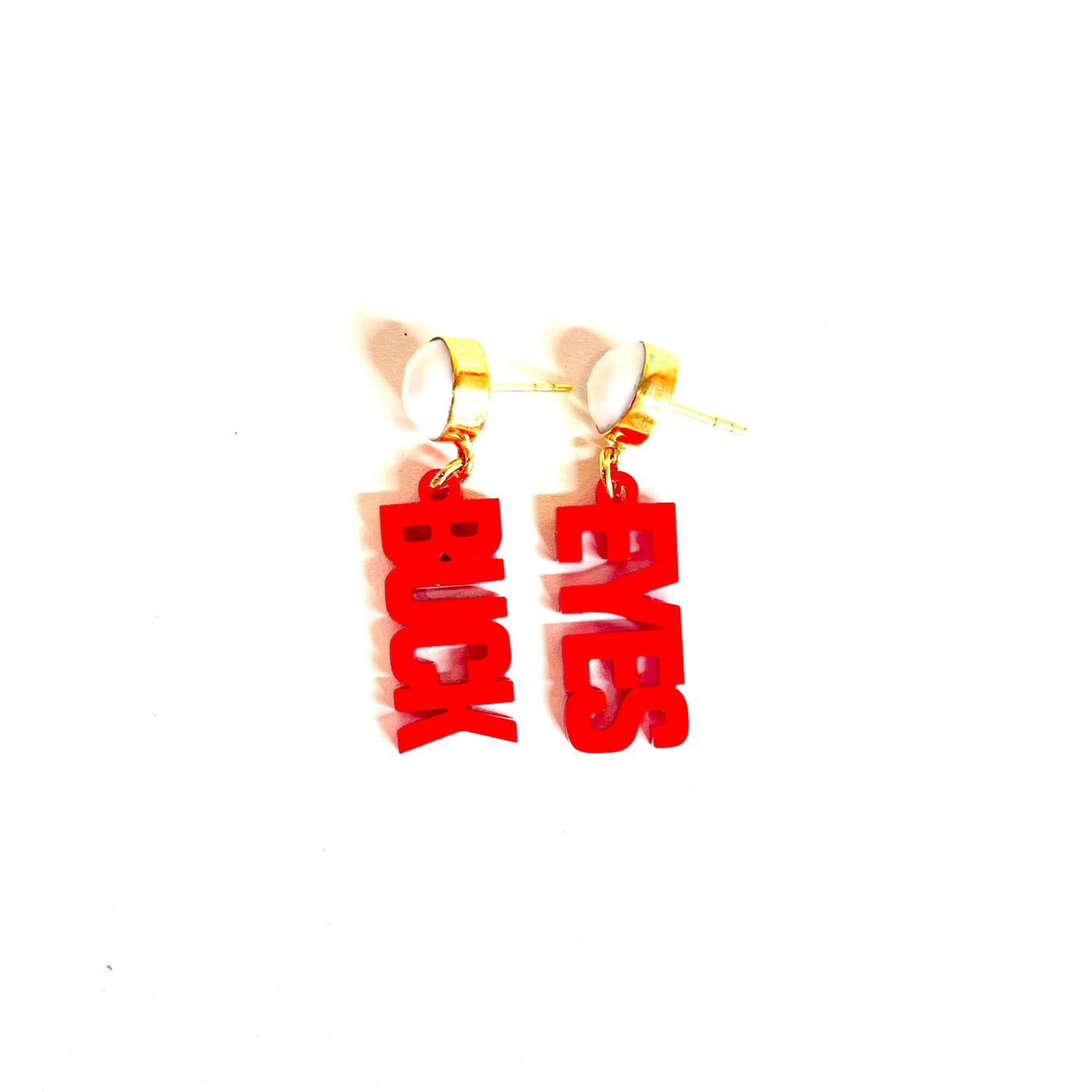 Mini Red Ohio State BUCK EYES Earrings