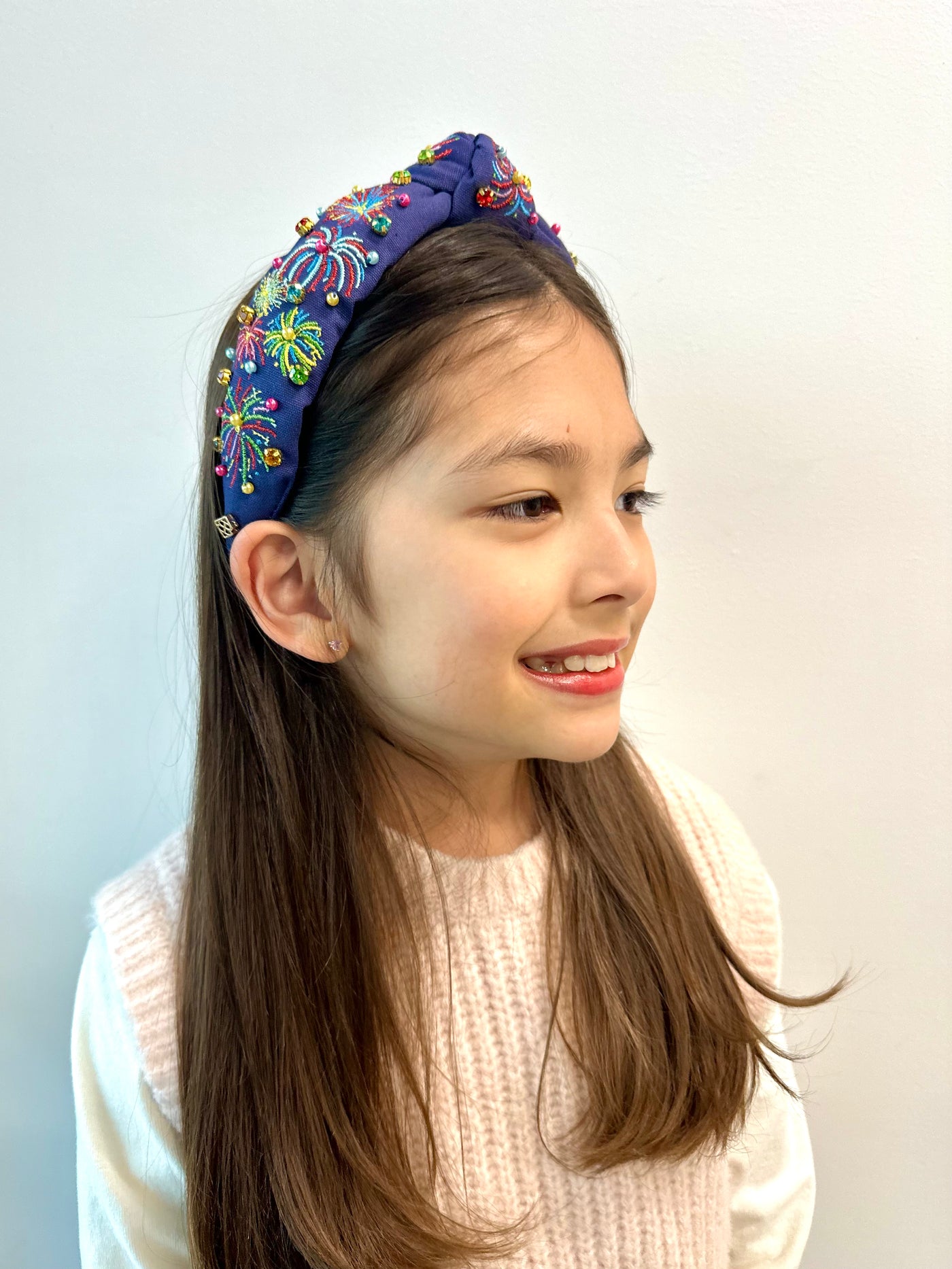 Child Size Embroidered Fireworks Headband