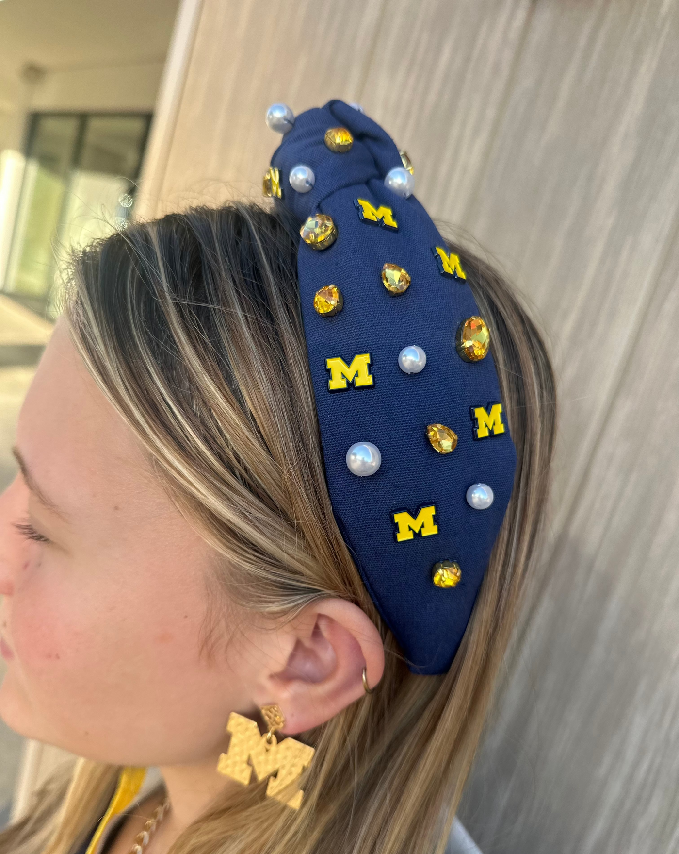 Michigan Navy Logo Headband