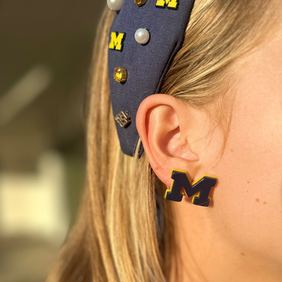 Michigan Blue Stud Earrings