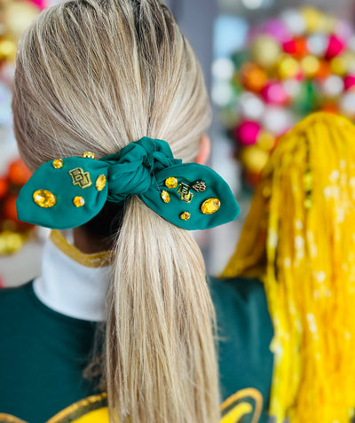 Baylor Green Logo Bow Scrunchie