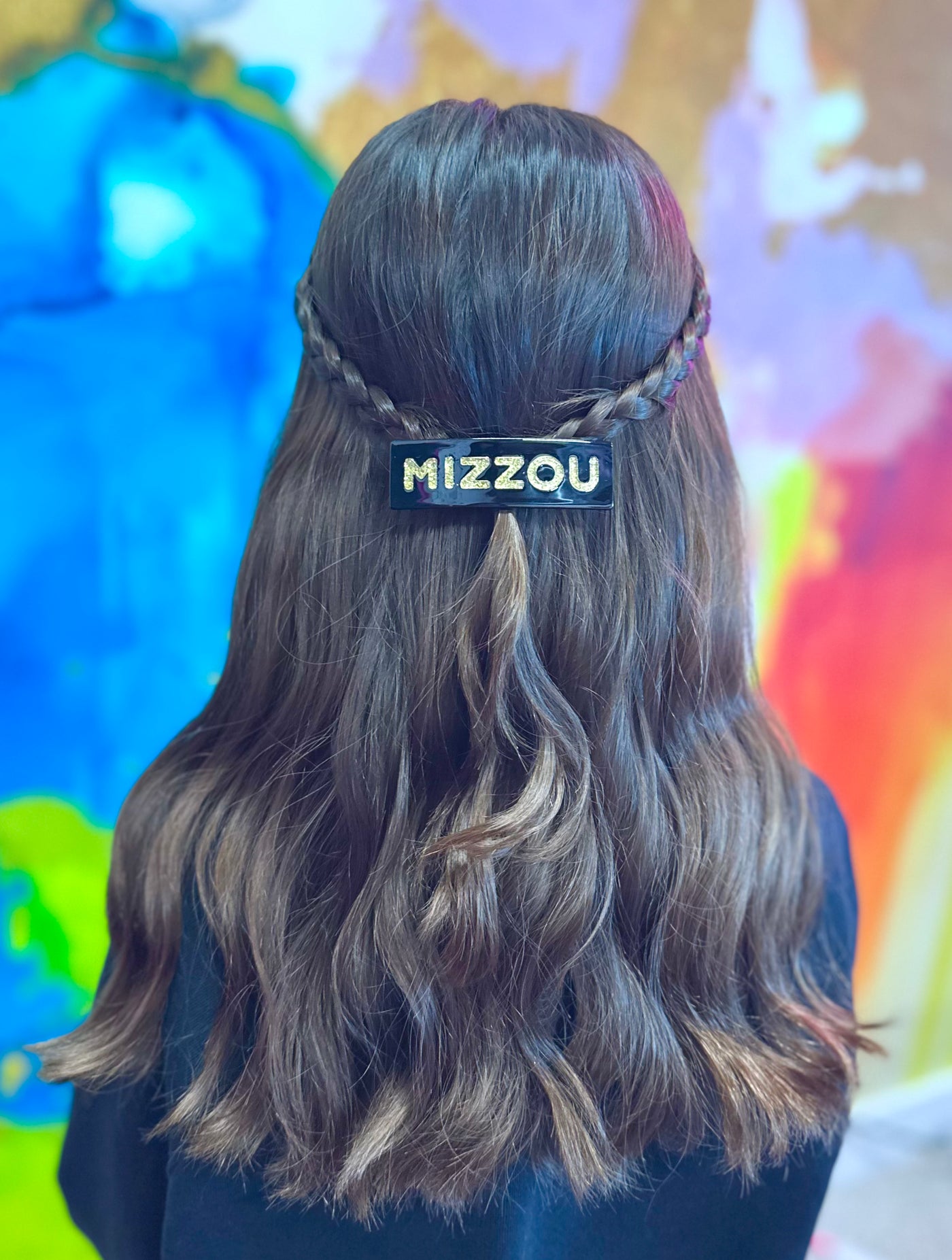 Missouri Black MIZZOU Rectangle Barrette Clip