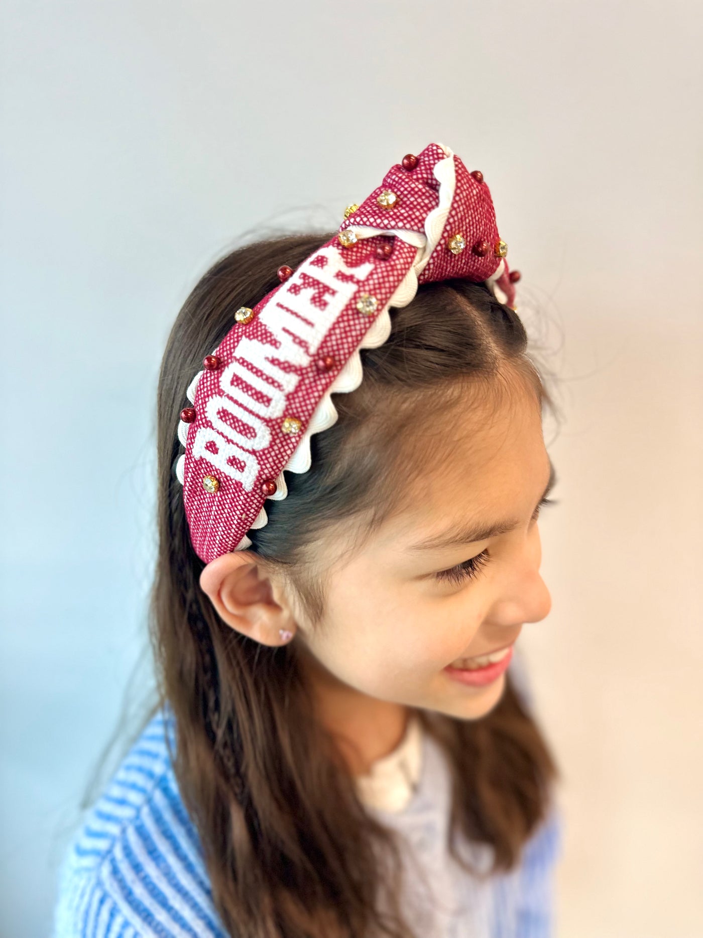 Oklahoma Child Size BOOMER SOONER Cross Stitch Headband