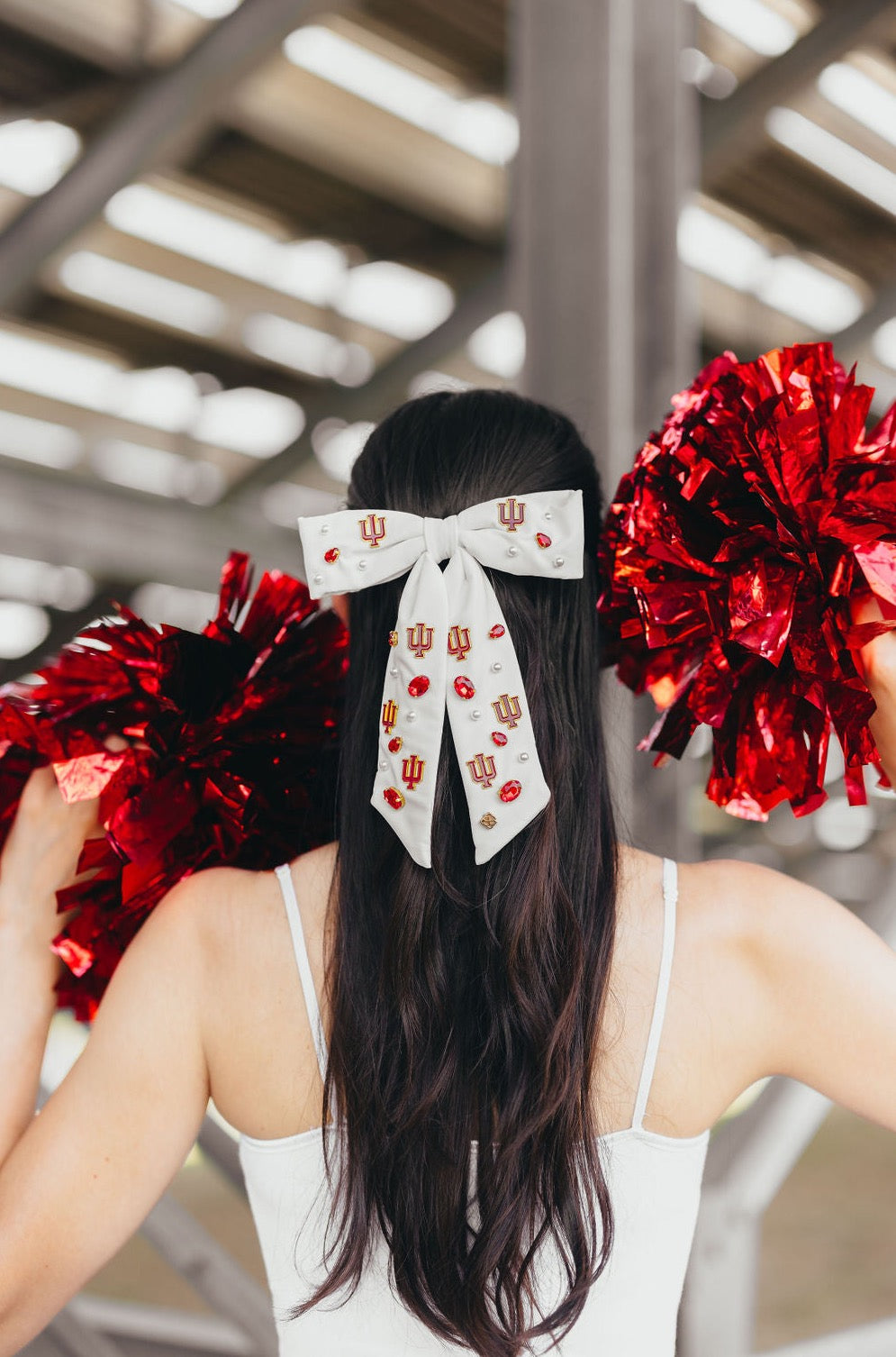 Indiana White Bow Barrette