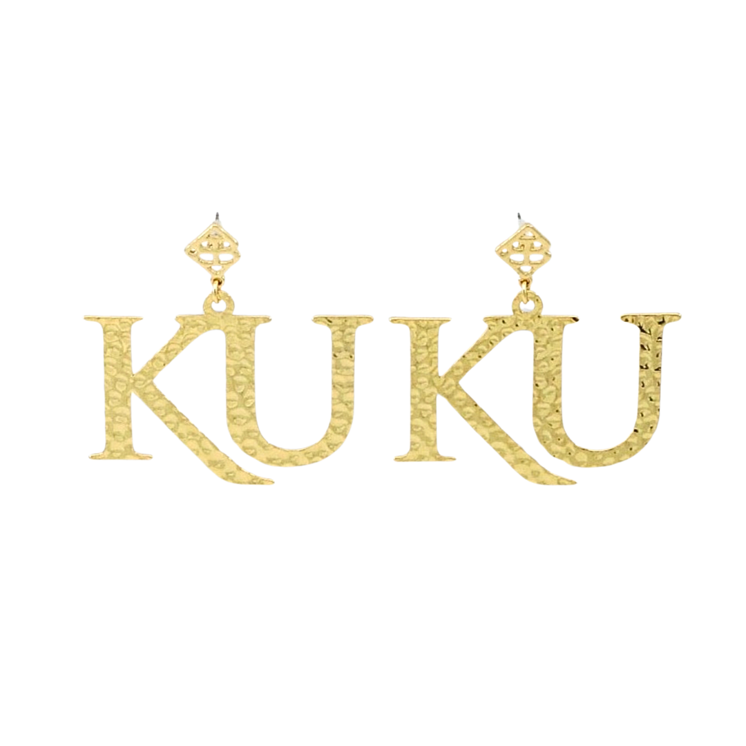 Gold University of Kansas Logo Earring with BC Logo