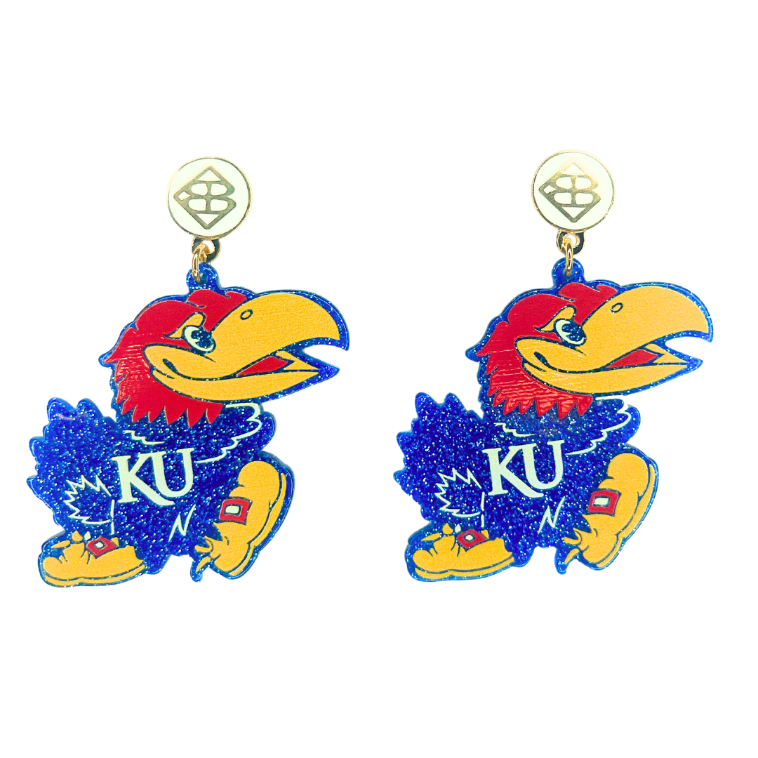 Kansas Jayhawk Logo Earrings