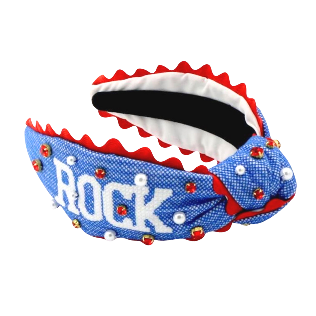 Adult Size ROCK CHALK Cross Stitch Headband