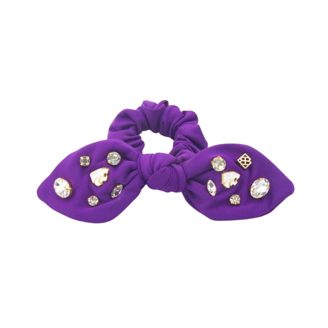 Kansas State Purple Logo Bow Scrunchie