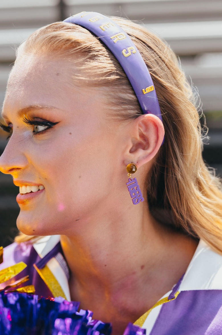 LSU Mini Purple GEAUX TIGERS Earrings