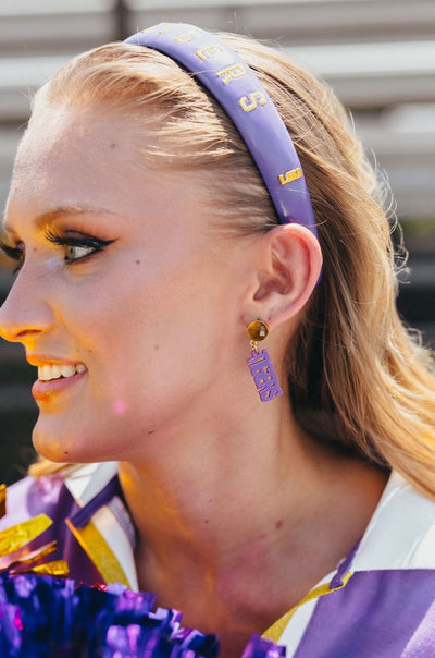 LSU Mini Purple GEAUX TIGERS Earrings