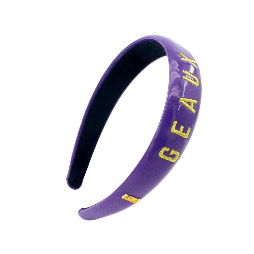 LSU Purple Thin Embroidered Headband