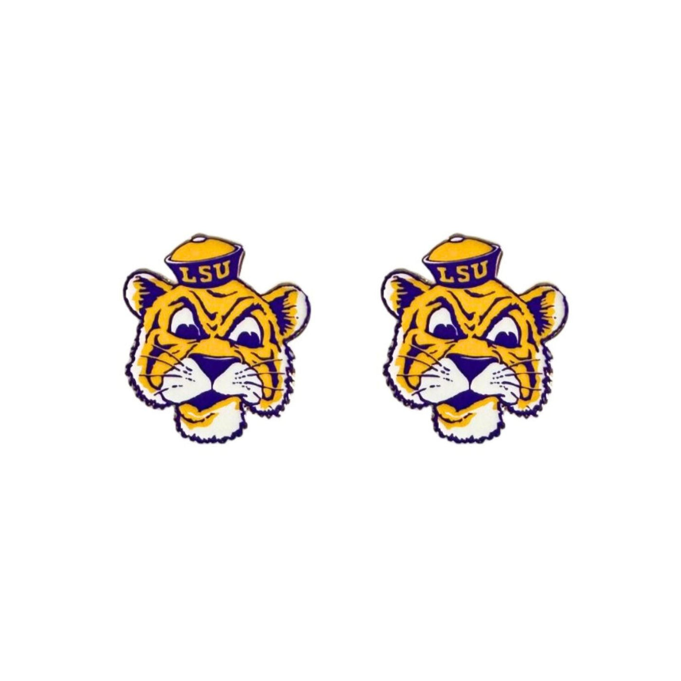 College Vault LSU Mascot Stud Earrings