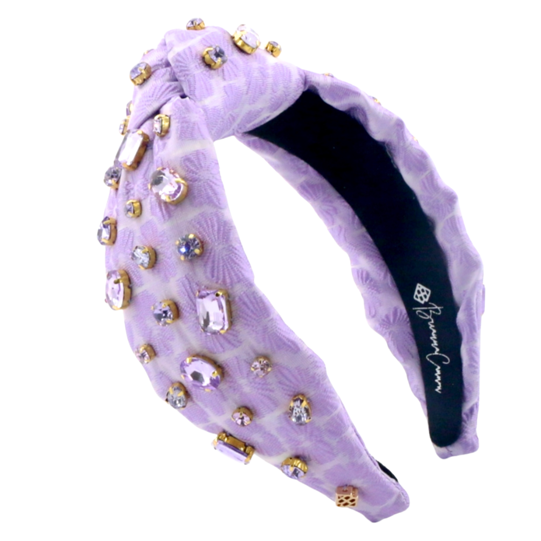 Adult Size Lavender Textured Headband with Crystals