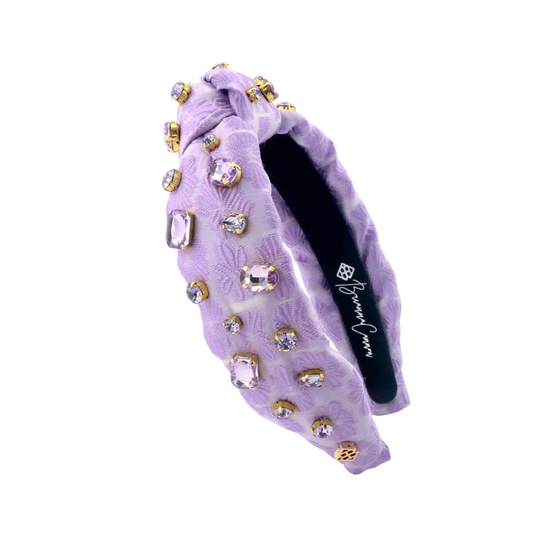 Child Size Lavender Textured  Headband with Crystals