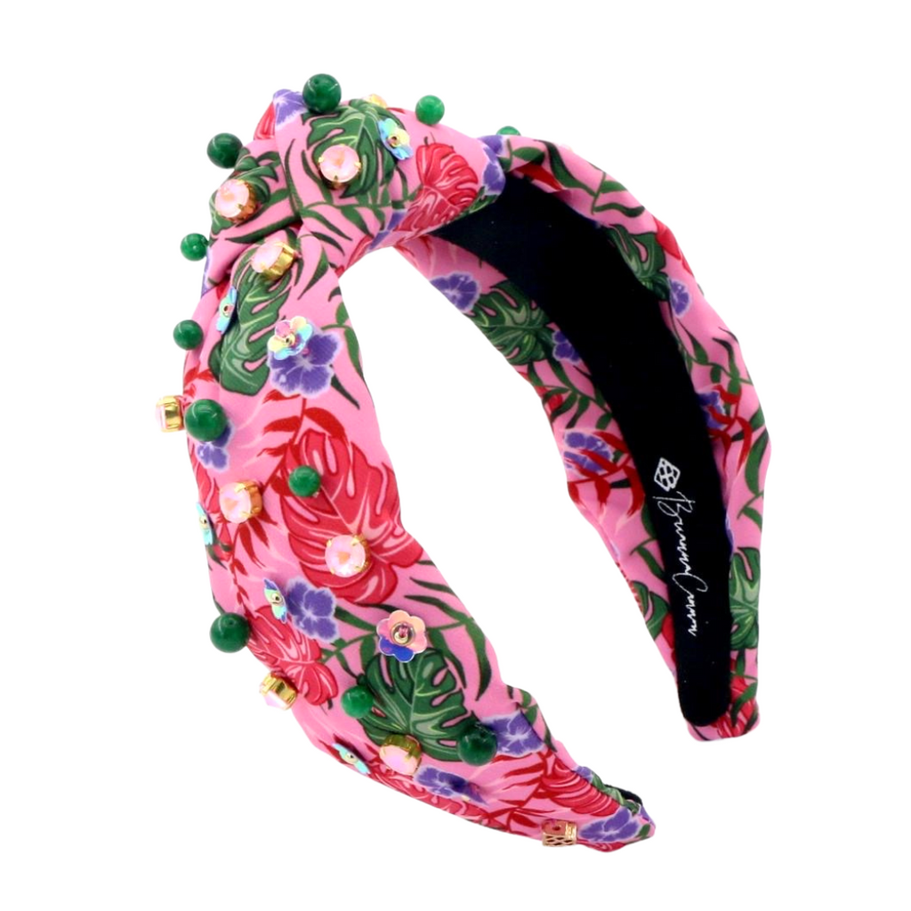 BRIANNA CANNON ADULT SIZE PINK LUAU HEADBAND WITH CRYSTALS & BEADS BRIANNA CANNON CHILD SIZE PINK LUAU HEADBAND WITH CRYSTALS  main image 2