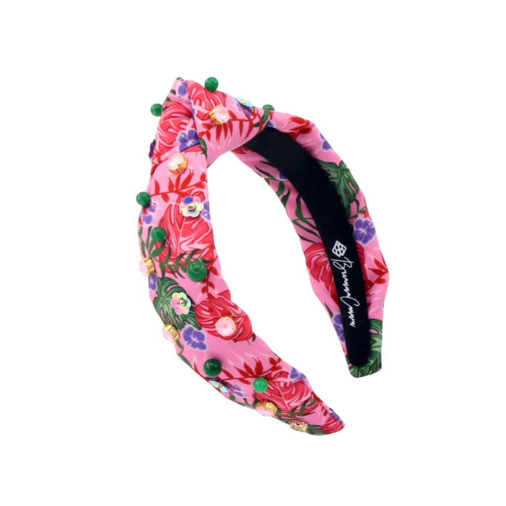 BRIANNA CANNON ADULT SIZE PINK LUAU HEADBAND WITH CRYSTALS & BEADS Confetti Ombré Headband | Rainbow Crystal | Brianna Cannon main image 3