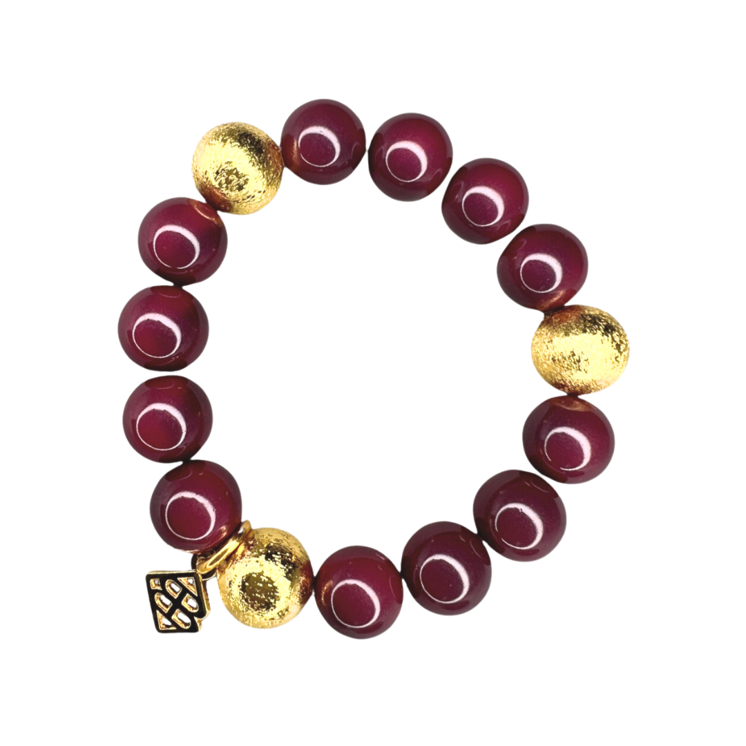 Maroon Beaded Brianna Bracelet