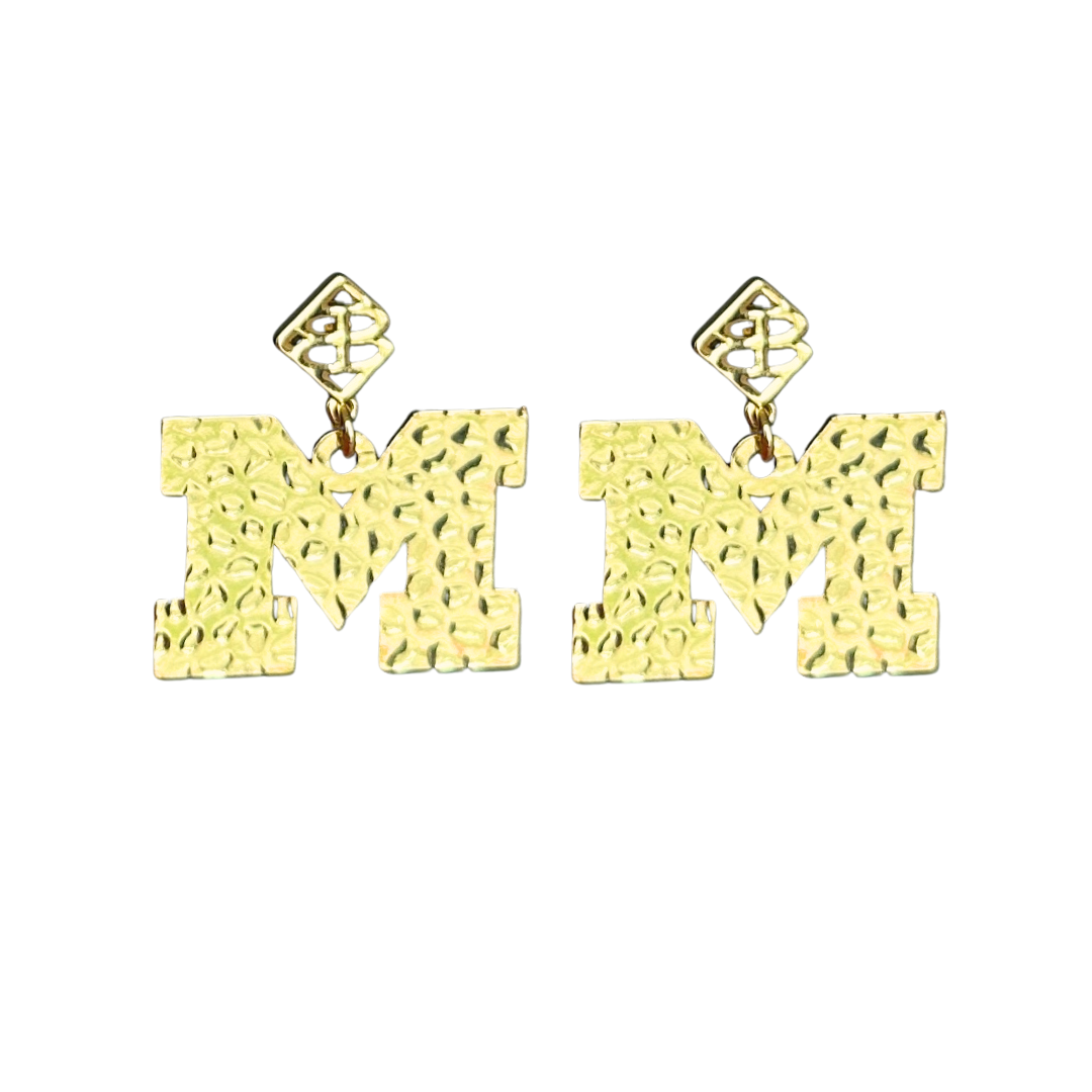 Michigan Gold Logo Earring with BC Logo