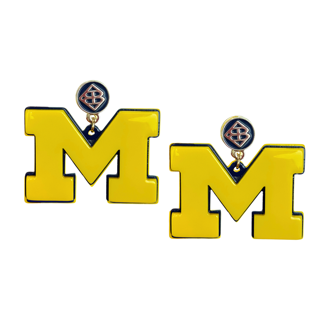 Michigan Maize Logo Earrings