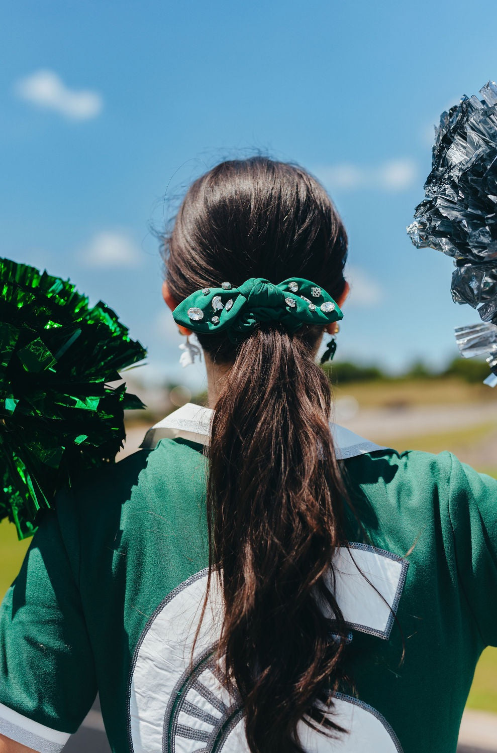 Michigan State Green Logo Bow Scrunchie