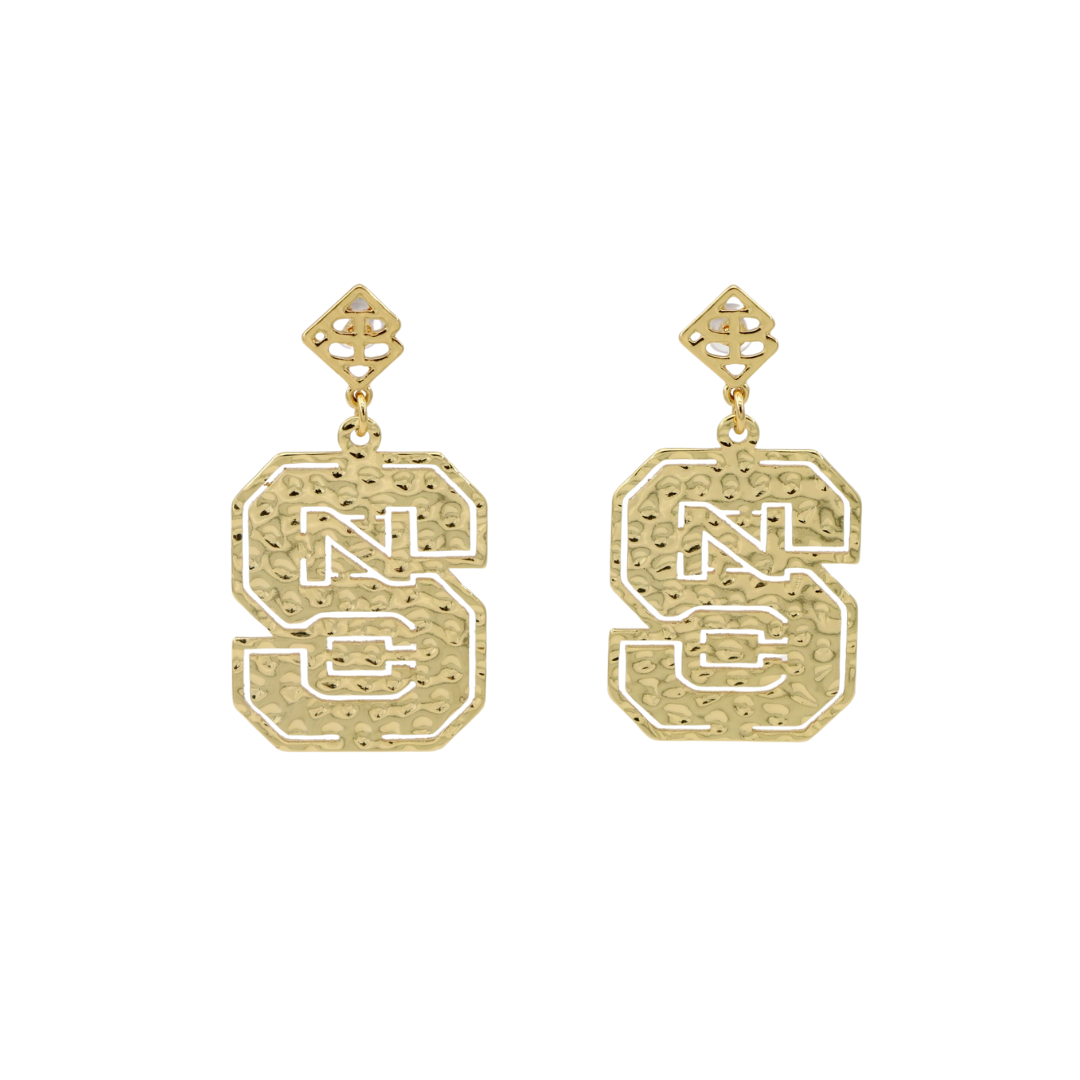 NC State Gold Logo Earring with BC Logo PRE-ORDER (Est Ship 9/23)