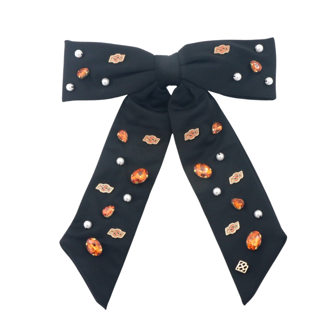 Black OSU Bow  Barrette