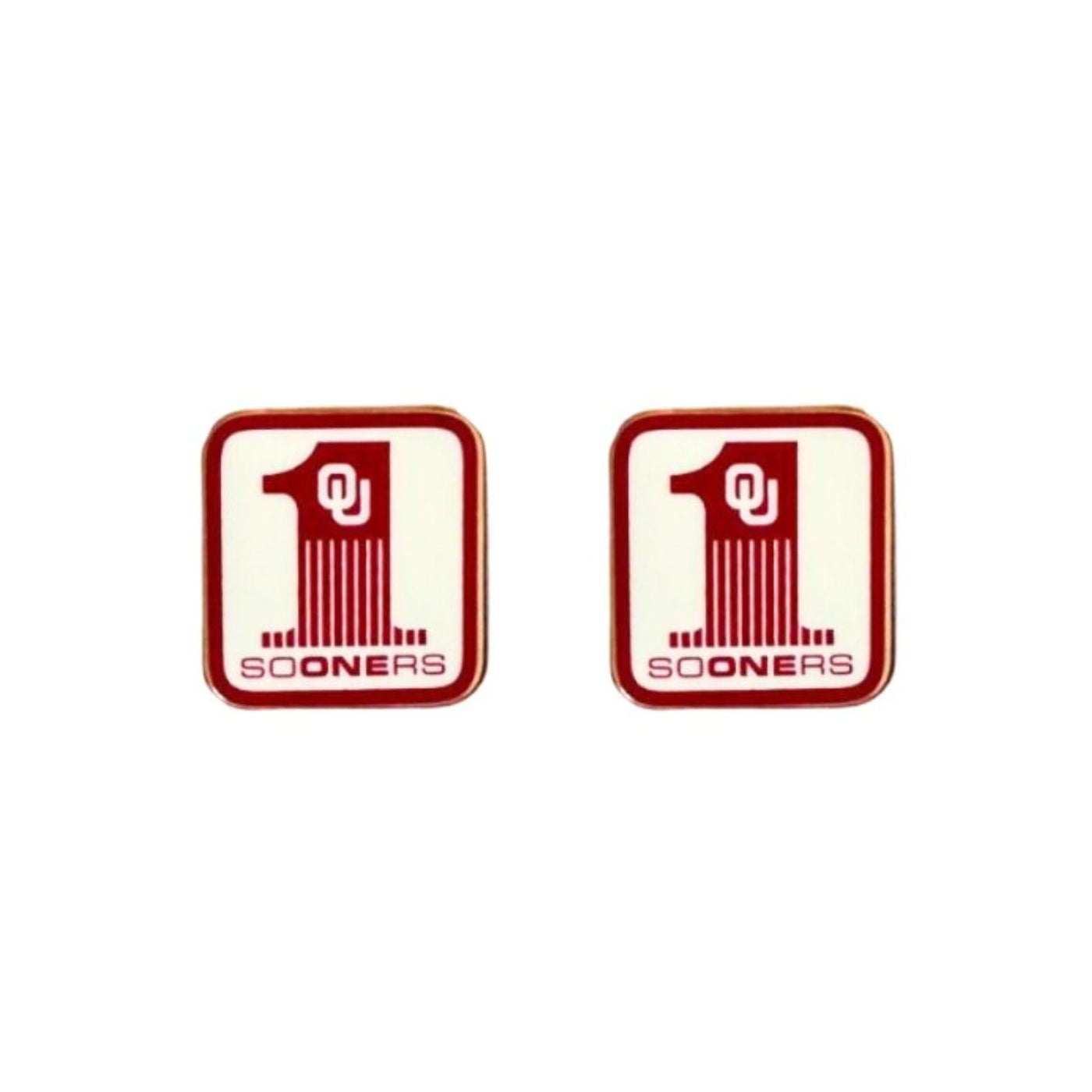 College Vault Oklahoma Logo Stud Earrings