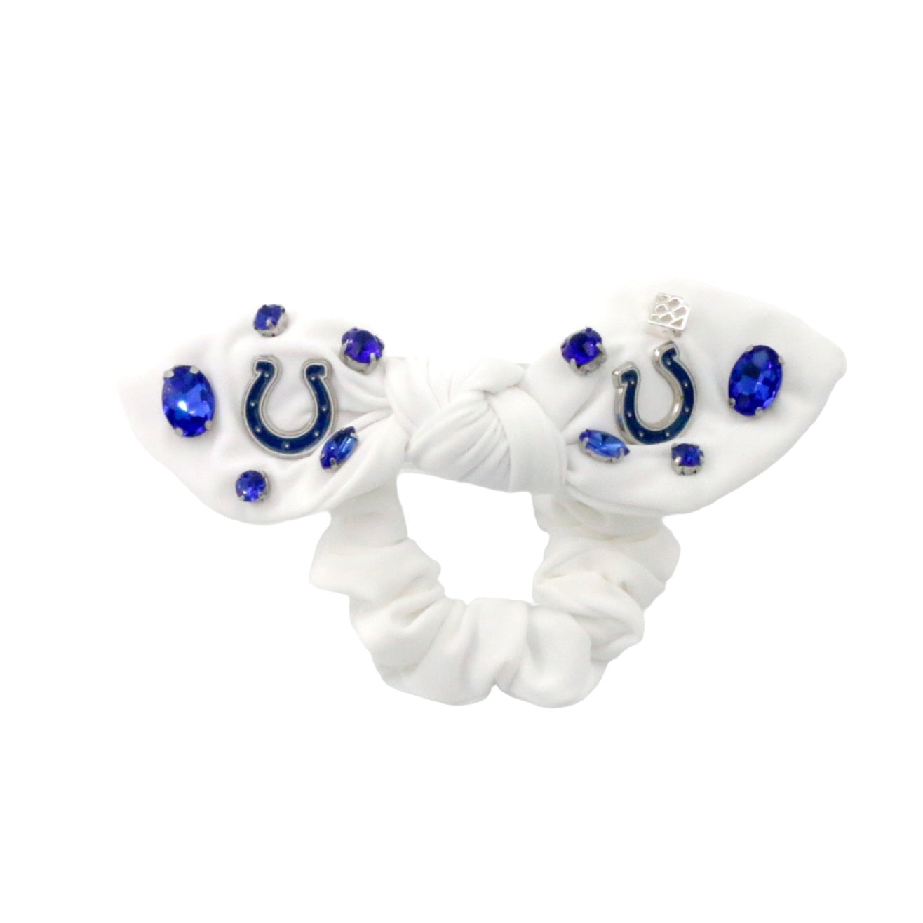 Indianapolis Colts White Logo Bow Scrunchie