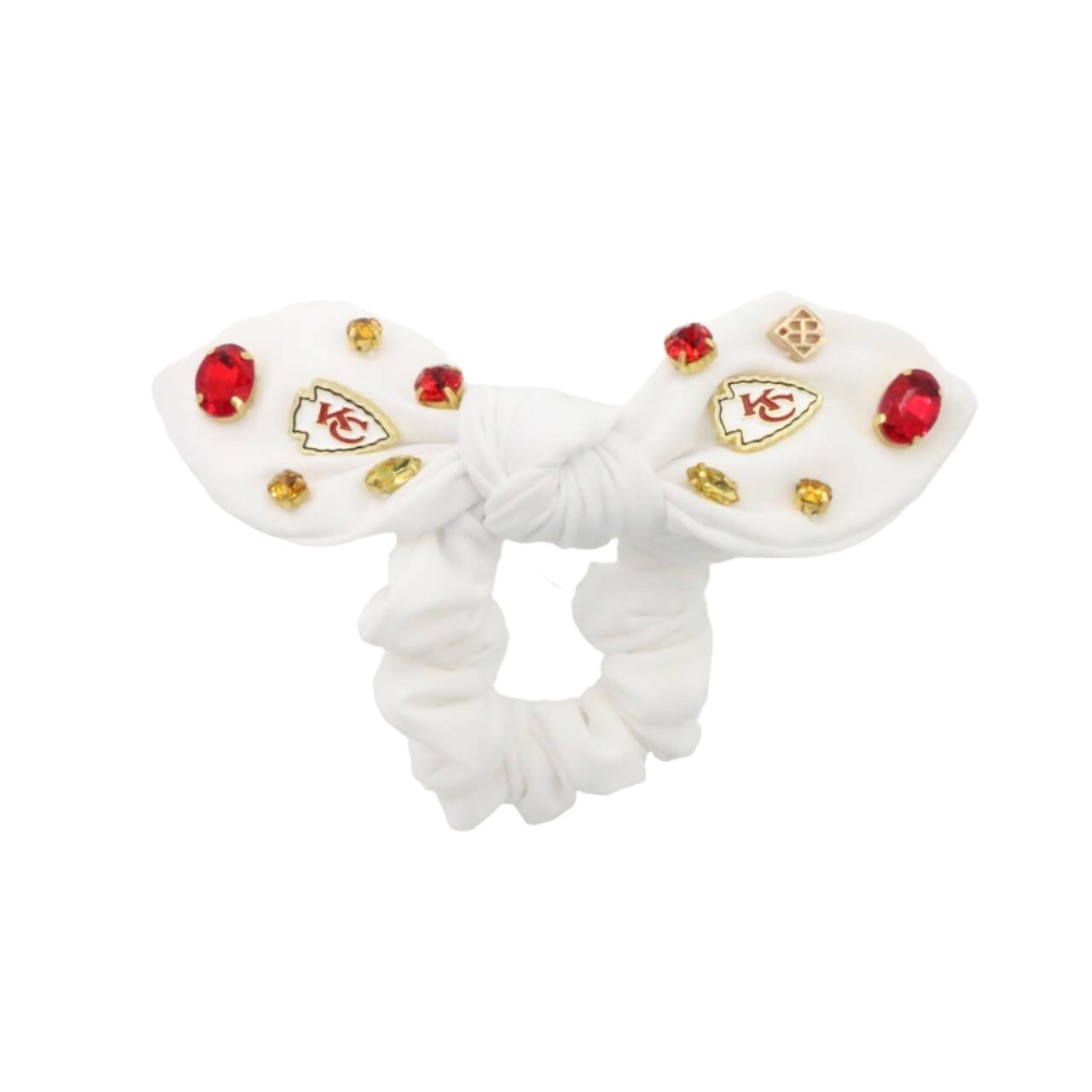 Kansas City Chiefs White Logo Bow Scrunchie