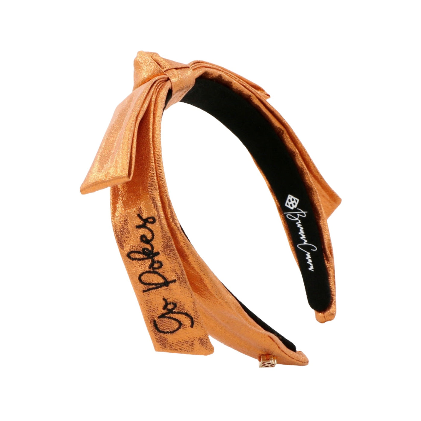 Oklahoma State Orange Thin Embroidered Ribbon Bow Headband