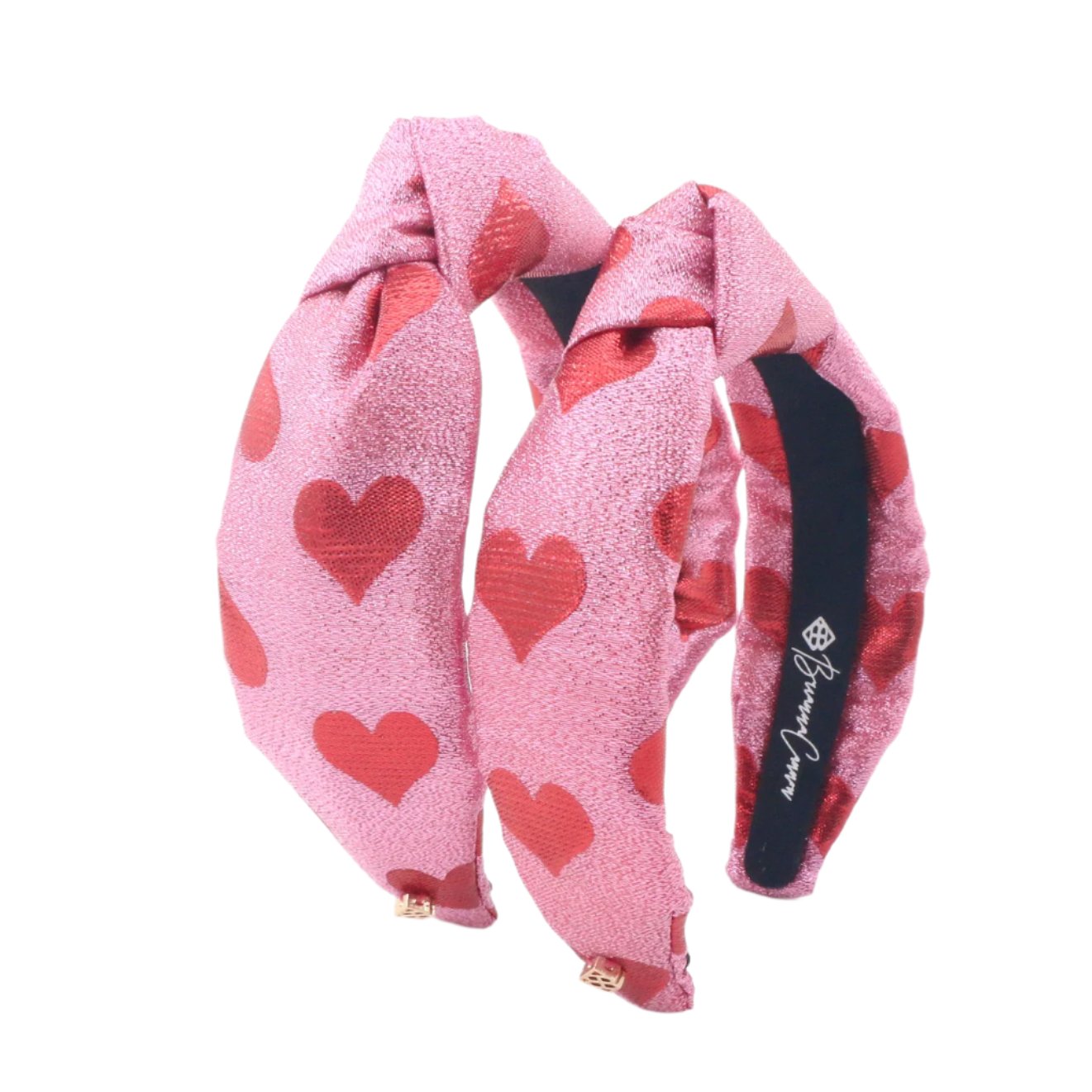 Child Size Pink & Red Hearts Shimmer Headband