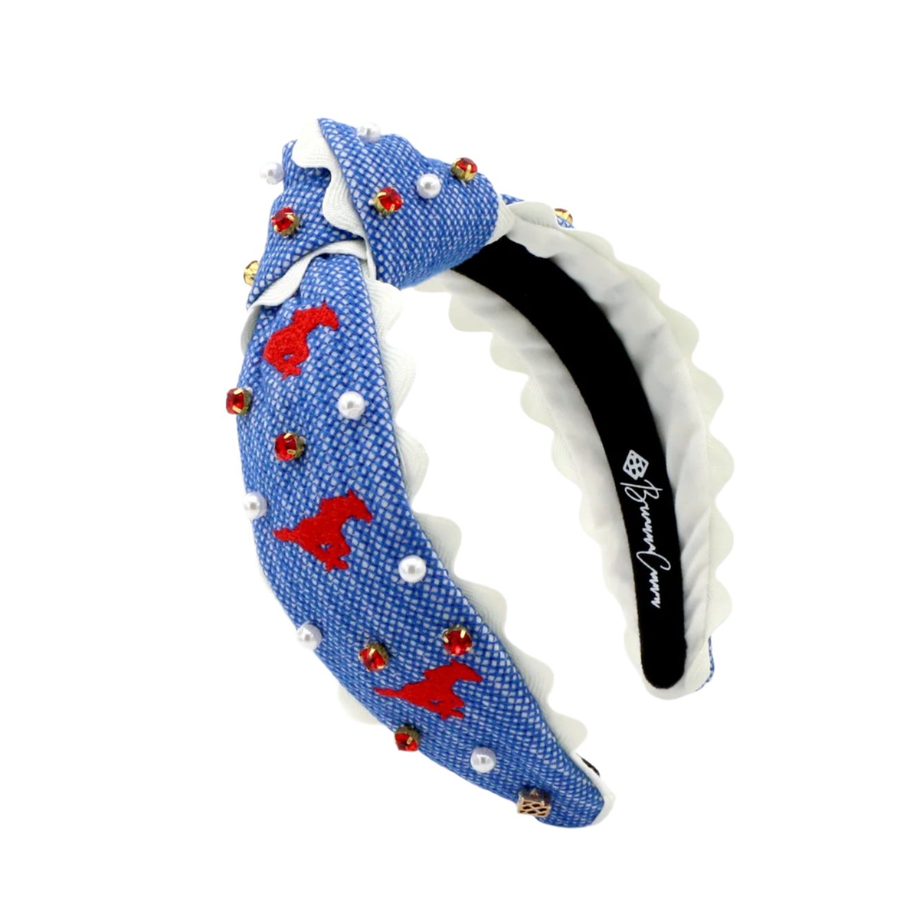 SMU Child Mustang Cross Stitch Headband PRE-ORDER (Est. Ship 10/7)