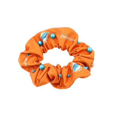 Miami Dolphins Orange and Turquoise Dual Scrunchie