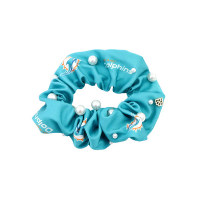 Miami Dolphins Orange and Turquoise Dual Scrunchie