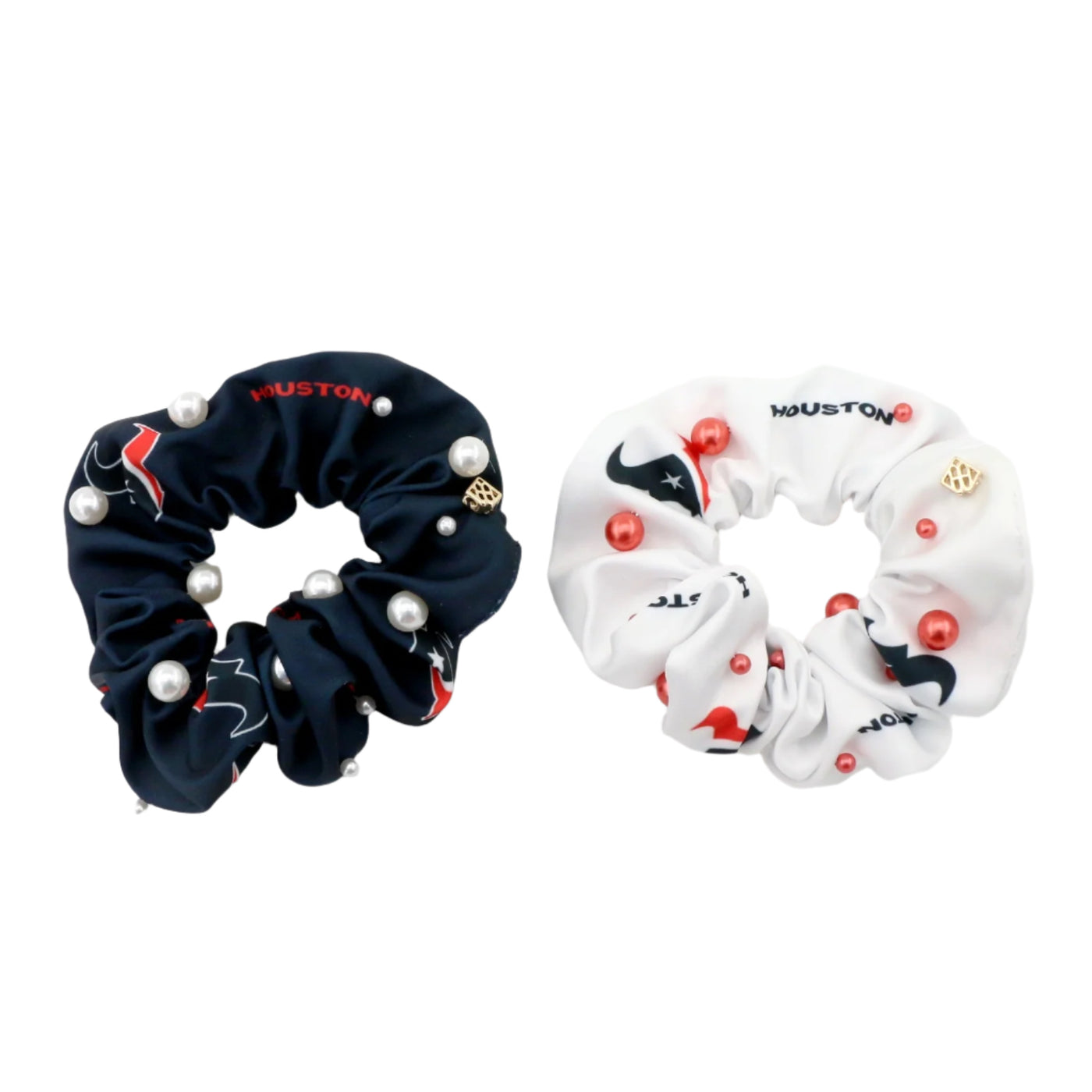 Houston Texans Blue and White Dual Scrunchie
