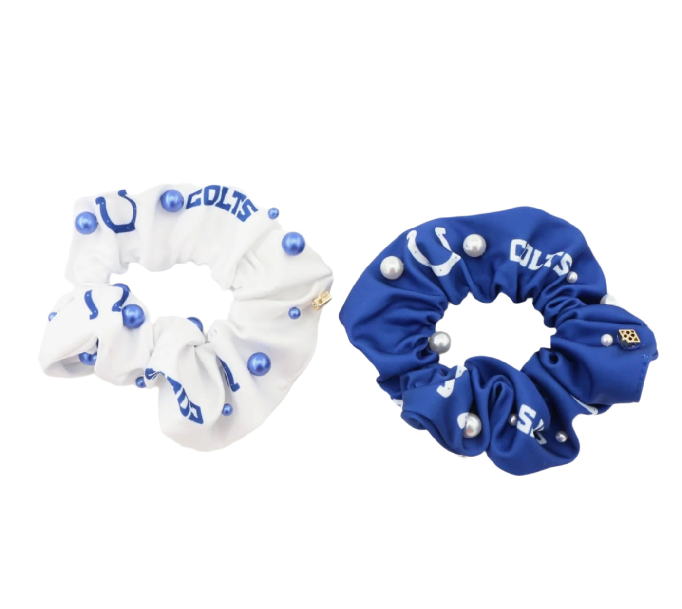 Indianapolis Colts White and Blue Dual Scrunchie